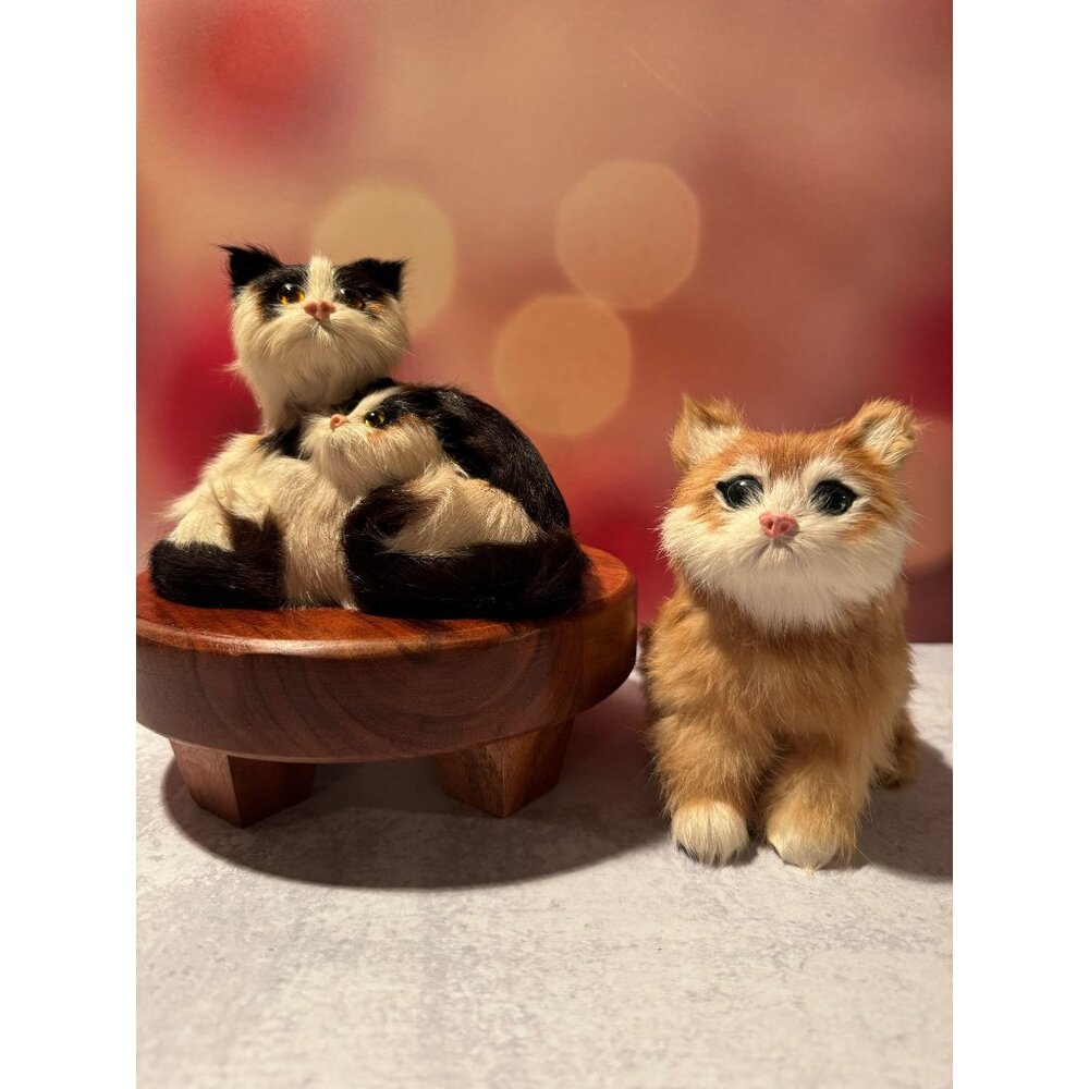 Adorable Pair of Real Rabbit Fur‎ Cats